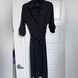 Alfani- Black belted shirt dress